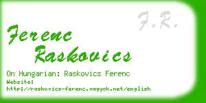 ferenc raskovics business card